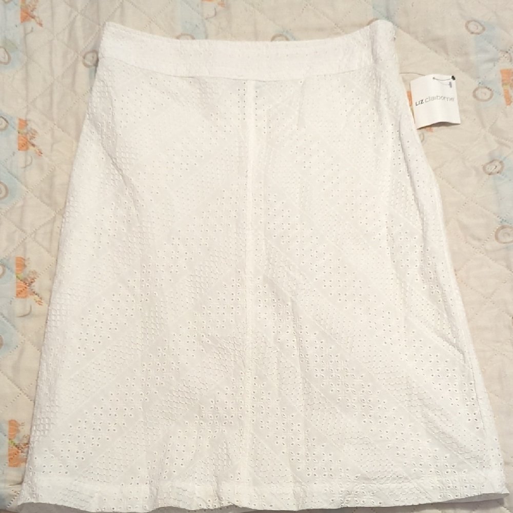 Liz Claiborne Elegant White A-Line Skirt